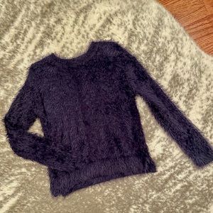 5/$25 Girls Navy Shaggy Sweater